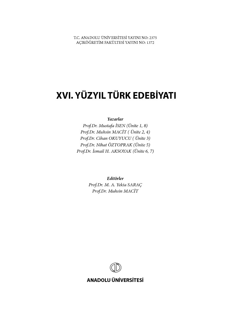 XVI Yuzyillar Turk Edebiyatı - Mustafa Isen - Muhsin Macit - Cihan Okuyucu - Nihat Öztoprak - Ismayıl H. Aksoyaq